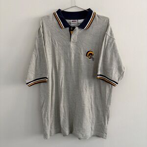 Vintage 2000 St Louis Rams Iron Knights Athletics Polo Shirt Gray Mens Large